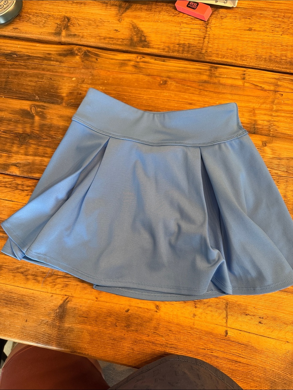 90 Degree By Reflex Light Blue Girls' Athletic Skort with Pleated Flare